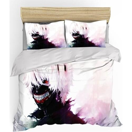 Anime Tokyo Ghoul Print Bedding Set Duvet Pillowcase 2/3 Japanese Anime Home Decor Bedding Set Single and Double