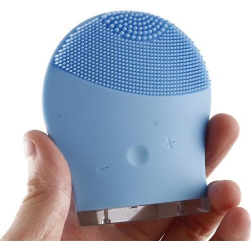 Makeup Deep Pores Cleaning Electric Waterpoof Silicone Sonic Vibration Facial Wash Brush Cleaner Cleanser Beauty Massager