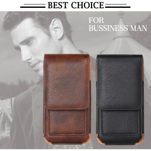Business Style Mobile Phone Leather Bag Outdoor 360 Rotating Hook Loop Belt Pouch Case for iPhone 6 6s Below 4.7inch Phone XCT28