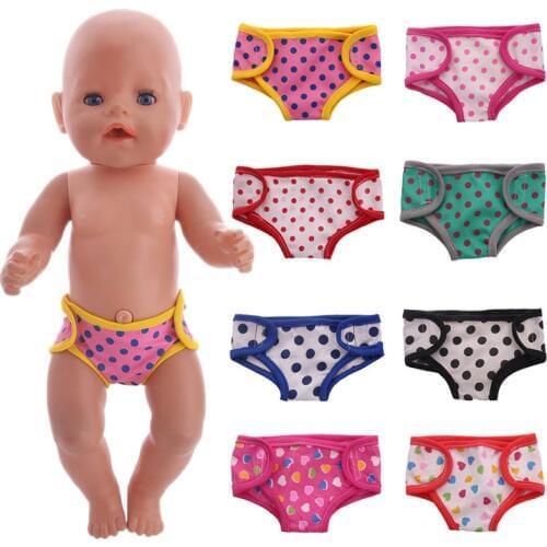 Doll 15 Styles Panties Hand Colored Velcro Panties For 18-Inch American&43 Cm Born Baby Our Generation,Birthday Girls Toy Gift