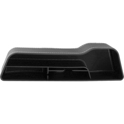 L41A 2pcs Black Car Seat Gaps Organizer Multi-functional Seat Gaps Filler Console Side Pocket with Small Cup Holder