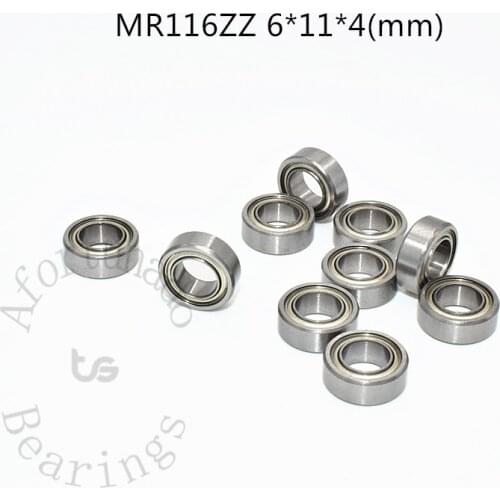 MR116ZZ 6*11*4(mm) 10pieces free shipping ABEC-5 Metal Sealed Miniature Mini Bearing MR116 MR116ZZ chrome steel bearing