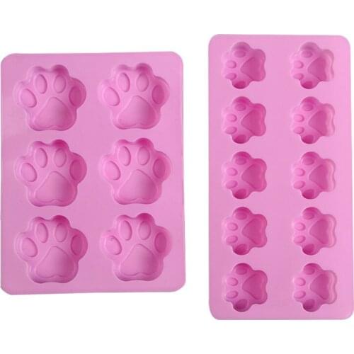 Cartoon Size Cat Paw Footprint Cake Baking Pudding Jelly Silicone Mold Handmade Soap Mold Diy Epoxy Jewelry U90F