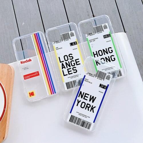 Clear Air tickets soft case for iphone 12 mini 11 Pro x xs max xr 8 7 6 6s plus silicone phone cover boarding pass coque fundas