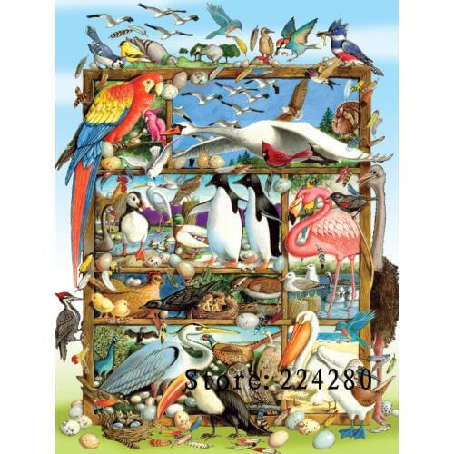 Needlework,Bird World Animal 14CT For Counted Embroidery,High Quality DIY Aida Cross stitch kits,Art Cross-Stitching Home Decor