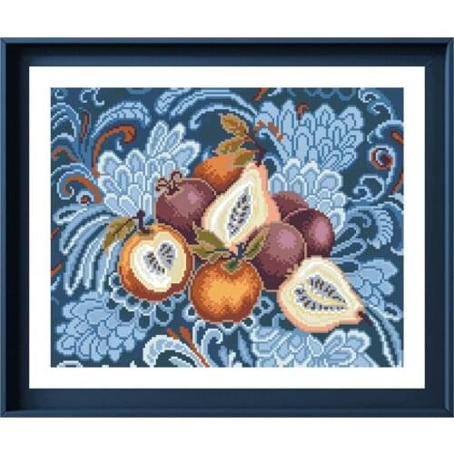 Fruits cross stitch kits pear Dreampattern embroidery needlework sets 18ct 14ct 11ct unprint cloth DIY handmade
