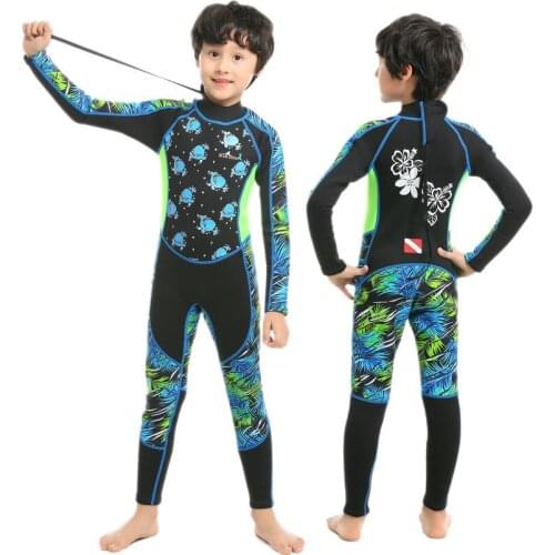 Boys' Neoprene Snorkel Submersible Keep Warm Waterproof Wetsuit Under Water Hunting Spearfishing Scuba Kayaking Diving SwimSuit