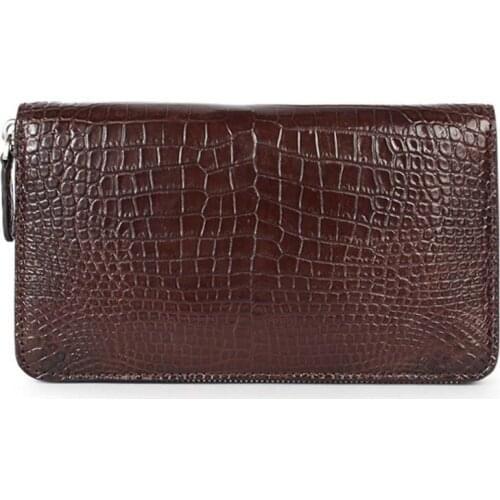 Yuanhui new crocodile male wallet long wallet Hand bag large capacity business men clutch bag crocodile leather wallet