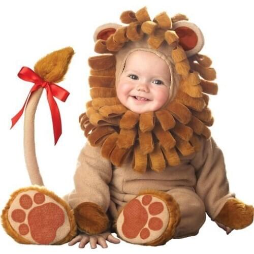 0-2 years Lion Monkey Dinosaur cartoon 3D animal baby clothes baby 1st Christmas dress pajama romper cute newborn girl outfit