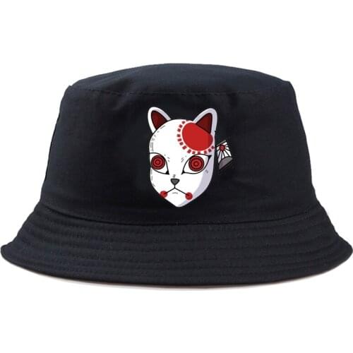 Panama Bucket Hat Men Women Summer funny Japanese Anime Demon Slayer Bucket Cap bob Hat Hip Hop Fishing Fisherman Hat