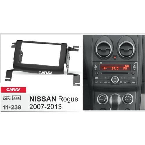 Radio Fascia for NISSAN Rogue 2007-2013 Double Din Radio DVD Stereo CD Panel Dash Mount CARAV 11-239