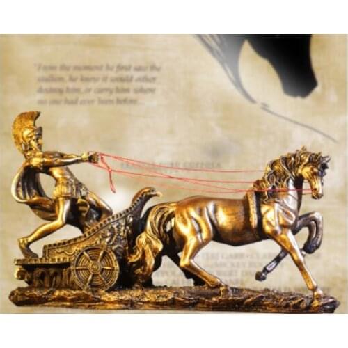 Roman armor warrior creative bar features an artefact knights horse men high-grade decoration products figure Sculpture statue