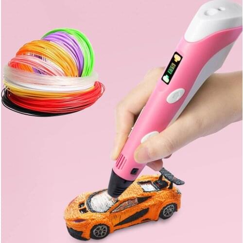 Creative 3D Printing Pen with PLA Filaments Non-toxic Drawing Pen Adjustable Temperature Educational Toy Kids Birthday Gifts