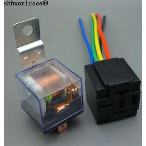 Shhworldsea 12V 24V transparent with LED Car Auto Relay 80A 4pins 5pins