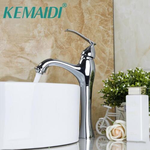 KEMAIDI Bathroom Basin Faucet torneira do banheiro Water Tap Chrome Polished Bathroom Faucet Basin Single Hole MixerTaps