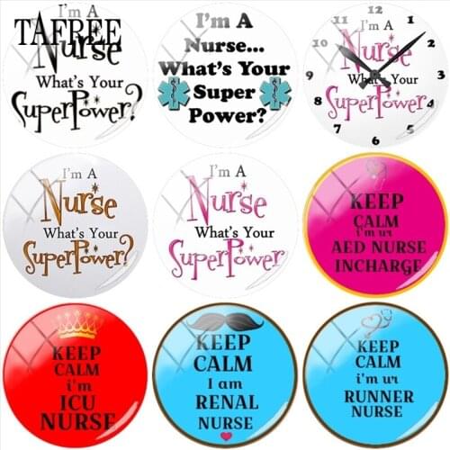 TAFREE Keep Calm I'm A Nurse 25mm DIY Glass Cabochon Dome English Letter Design Picture For Medical School Student DIY Gift