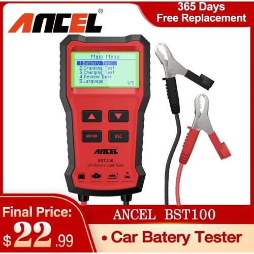 Ancel BST100 Car Battery Tester OBD2 12V Cell 100-2000CCA 30-220Ah Battery System Detect Automotive Scanner Diagnostic Tool