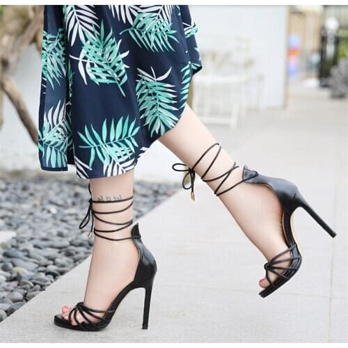 Fetish High Heels Sandals Women Fashion Ankle Strap Pointed Toe Shoes Metal Thin Heels Buckle Strap High-Heeled Unisex Shoes
