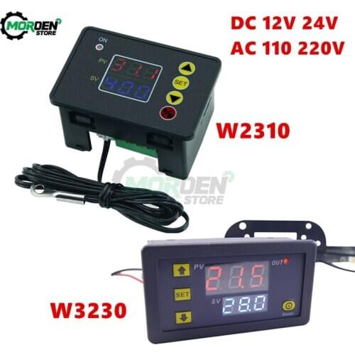 W2310 W3230 Temperature Controller DC 12V 24V AC 110 220V Digital Thermostat Thermoregulator Switch for Incubator Replace W3001