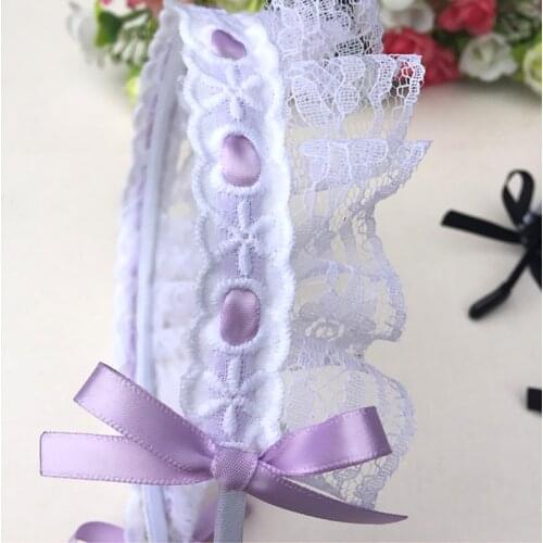 1PC Fashion Lolita Cosplay Lace Headband With Bowknot Hair Holders For Women Girl Hair Accessories