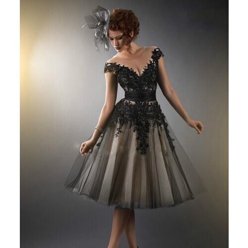 Black Sexy Elegant Women Sequin Short vestido de festa robe de mariee evening Party gown 2018 Mother of the Bride Dresses