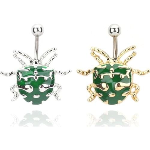 Gold insect Navel Earrings for Belly Button Piercing Rings Surgical Steel Body Jewelry Piercing