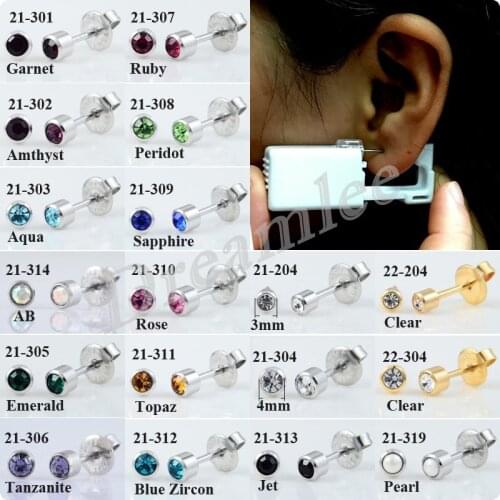 1 Unit Disposable Ear Studs Piercing Gun Home Piercer Pierce Stud Ear Nose Piercing Unit Earring Gun Kit DIY