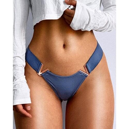 2021 Fashion Home Clothes Women Skinny Underwear Plain V Linked Sexy One Piece Panties Bedroom Romantic Thongs Ladies Lingerie