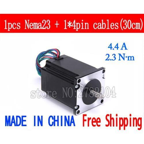 Free shipping 1pc Quality 57HB3401 4-lead Nema 23 Stepper Motor 57 motor 57BYGH 4.4A 2.3N.m CNC Laser and 3D printer