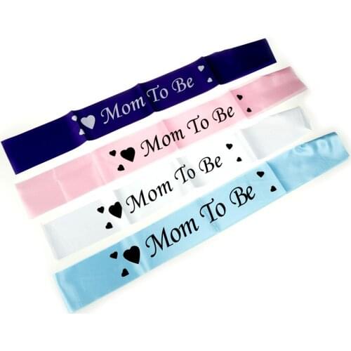 Baby Shower Satin Ribbon Mom To Be Sashes With Love Heart Pink Shoulder Strap Mothers Day Party Decoratives Christmas Gift