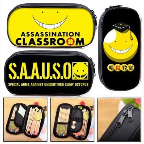 Anime Assassination Classroom Pencil Case Boys Girls Students Stationery Bag Girls Large Capacity Cosmetic Bag