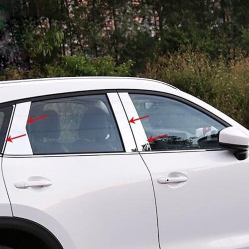 For Mazda CX5 CX-5 KF 2017 2018 2019 2020 Accessories Stainless Window Center Pillars B and C Post Cover Trim Decoration Sticker