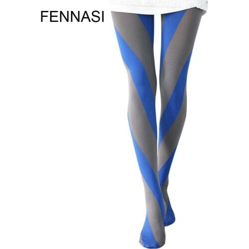 FENNASI Candy Color Wavy Striped Sexy Pantyhose Sweet Lolita Stockings Lady Fashion Women Tights Autumn Warm Tights