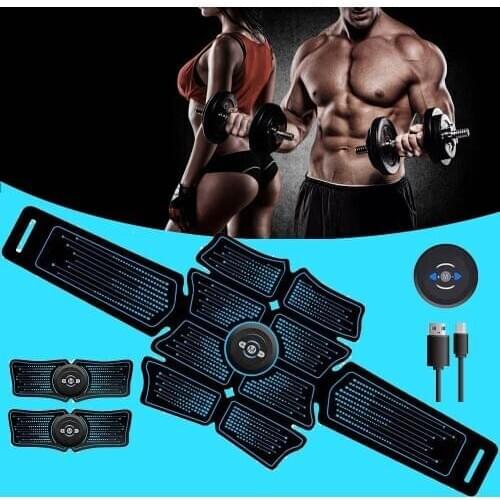 Fitness Equipment Home Gym EMS Abdominal Muscle Trainer Exercise Stimulator Device Machine Body Slimming Burning USB Charging
