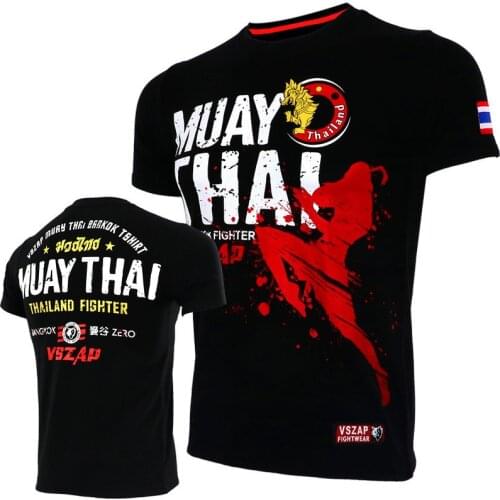 Muay Thai Lotus pattern T Shirt Men Homme Boxing MMA T Shirt Gym Shirt Fighting Martial Fitness jiu jitsu Training kickboxing