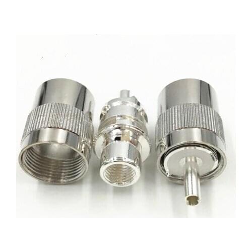 1pcs UHF PL259 Male Solder RG5 RG6 LMR300 5D-FB RF Adapter Coaxial Adapter Connectors