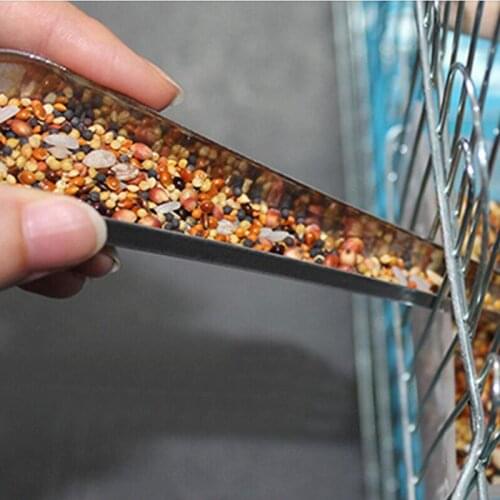 Stainless Steel Bird Cage Feeder Inox Feeding Parrot Pigeon Bird Accessory Dove Scoop Product Quail Cockatoo Bird Toy Cup