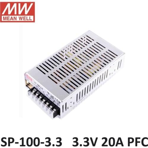 MEAN WELL SP-100-3.3 Switching Power Supply 3.3V 20A 66W PFC function 85-264VAC input LED power supply driver DC 20A 3.3V