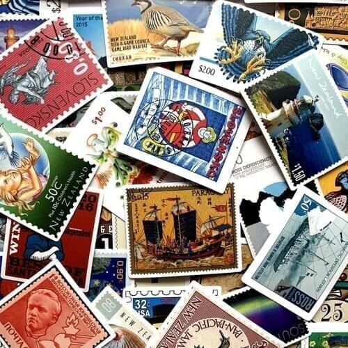 TD ZW 50Pcs Retro Stamp Sticker For Suitcase Skateboard Laptop Luggage Fridge Phone Car Styling DIY Decal Sticker