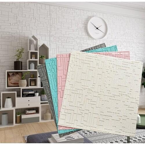 3D Brick Wall Stickers Living Waterproof Foam Room Bedroom DIY Adhesive Wallpaper Art home Wall Decals Size 70*70cm
