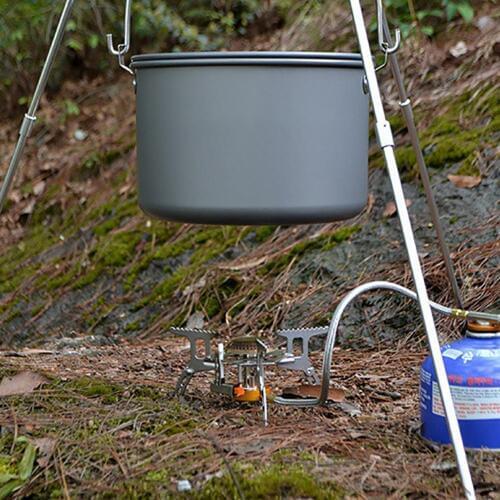 Portable Frame Campfire Grill Stand Tripod Durable Portable Tripod Outdoor Camping Picnic Cooking Hanging Pot With Storage Bag