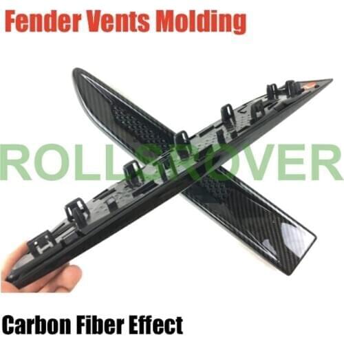 ROLLSROVER Pair of Front Fender Air Molding Vents For Jaguar XE XEL XF XFL Carbon Fiber Effect Replacement