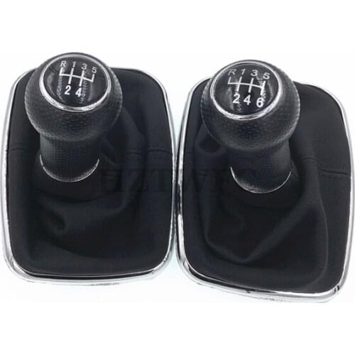 5 6 Speed PU Leather Shifter Stick Gear Shift Knob With Dustproof Cover Speed For VW Golf GTi MK4 R32 Bora MK4 Jetta