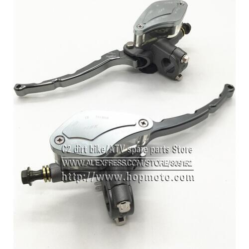 Hydraulic Brake Lever Left and Right for Electric motorcycle scooter CNC aluminum lever M10 oil hose Titanium gray colour