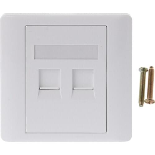 2 Ports CAT5 RJ45 Network Wall Plate With Female To Female Connector Socket Electrical Equipment