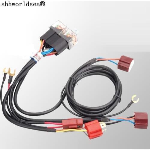 Shhwroldsea H4 Headlight 7 Inch Relay Wiring Relay Harness Car Light Bulb Socket Plug For Car Auto Headlight