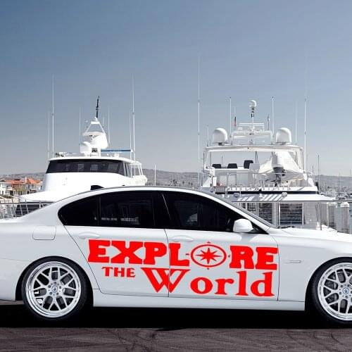 Cute EXPL RE WORLD Stickers Car Funny Sticker On Car Stickers And Decals Rear Window Vinyl Car Styling