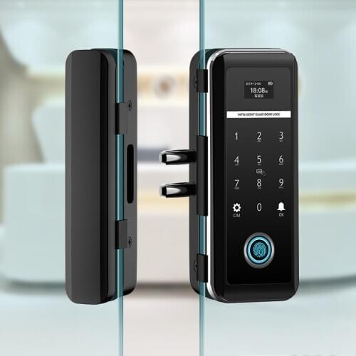 Smart Fingerprint Lock Electric Password Number Code Card Lock For Frameless Frame Glass Door