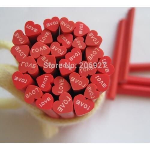 5pcs G-08 5mm Cute Heart Cane Fancy Nail Art Polymer Clay Cane Nail Art Decoration