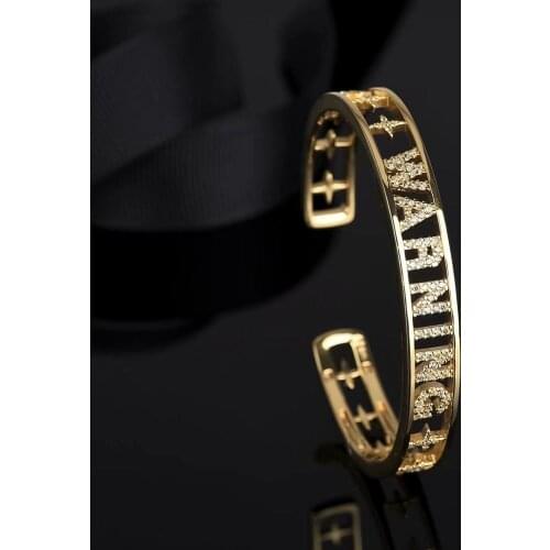 2020 New jewelry for women with letter bracelet Bangle Micro crystal zircon hollow letter hand ornament womens cuff Bracelet